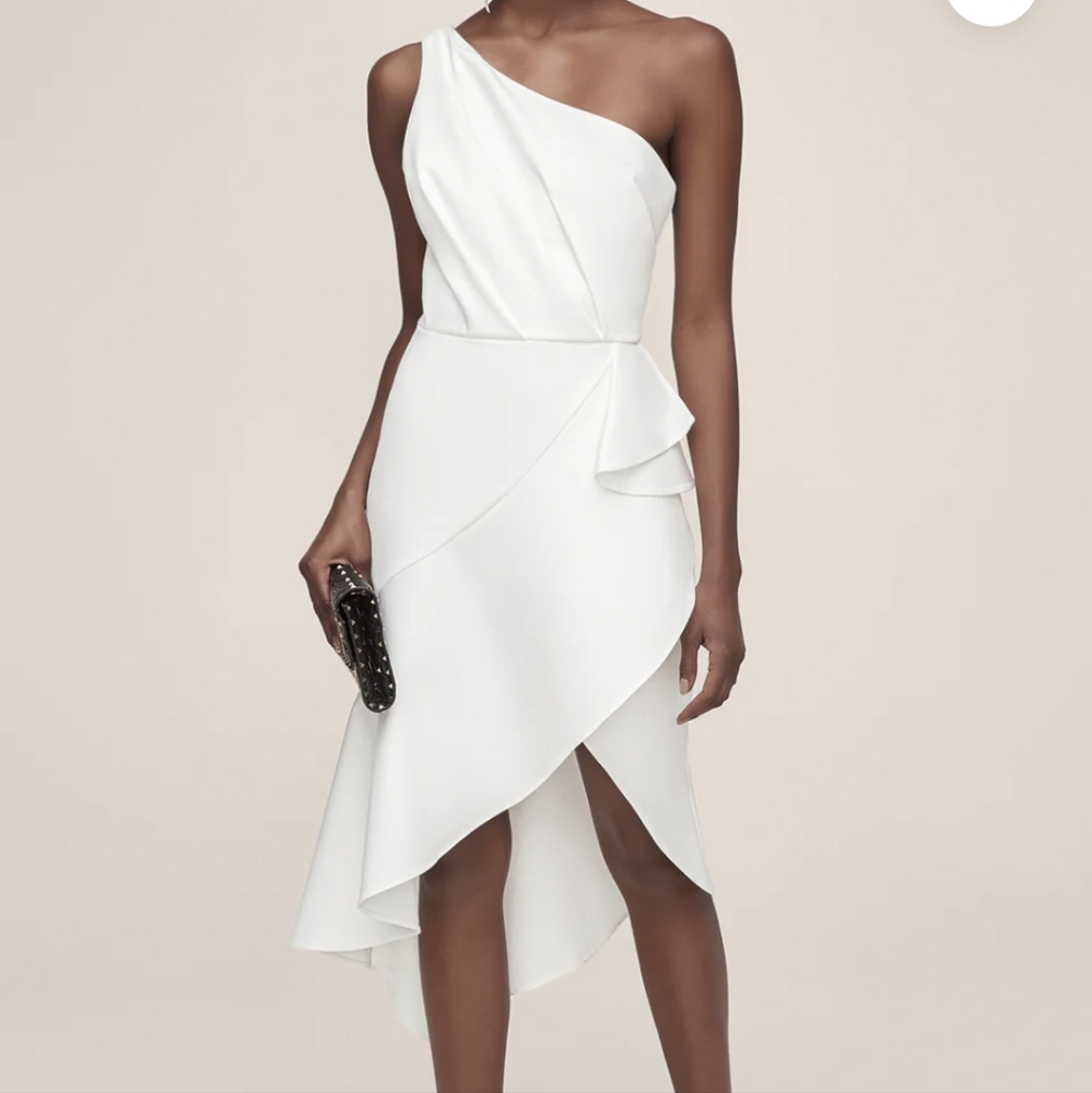J'adore Elegant White One-Shoulder Dress